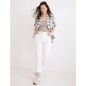 Madewell Cali Demi Boot Jeans Mini‎ Flare Stretch Denim White